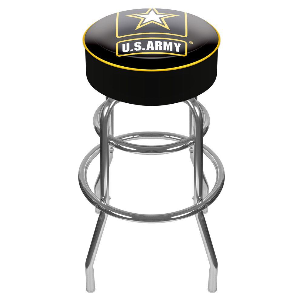 Trademark U S Navy 31 In Chrome Padded Swivel Bar Stool Usn1000 Chrome Padded Swivel Bar Stool Usn1000 The Home Depot