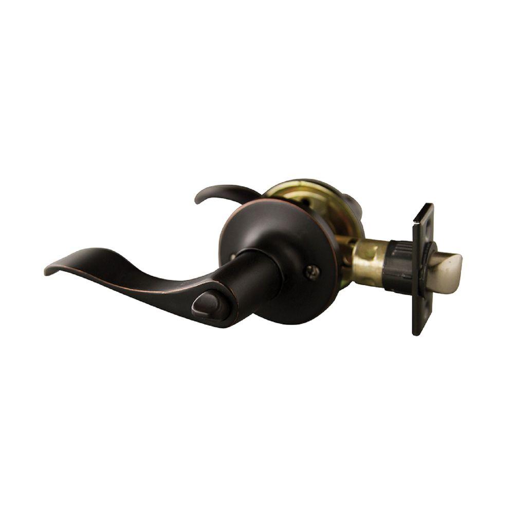 Design House Stratford Oil Rubbed Bronze Privacy Bed/Bath Door Lever with... by Design House