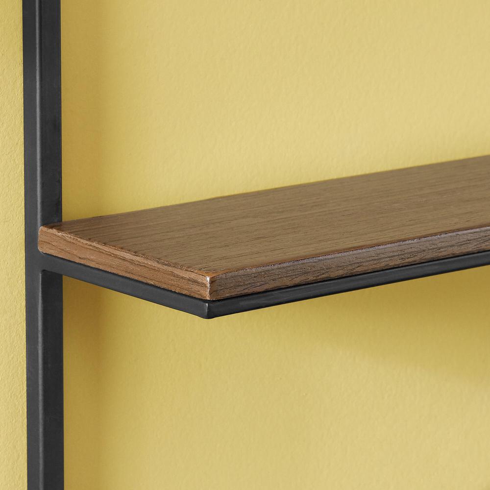 Stylewell 15 In H X 12 In W X 4 In D Stylewell Wood And Black Metal Wall Mount Hexagon Floating Shelf Set Of 2 18mje2707 The Home Depot