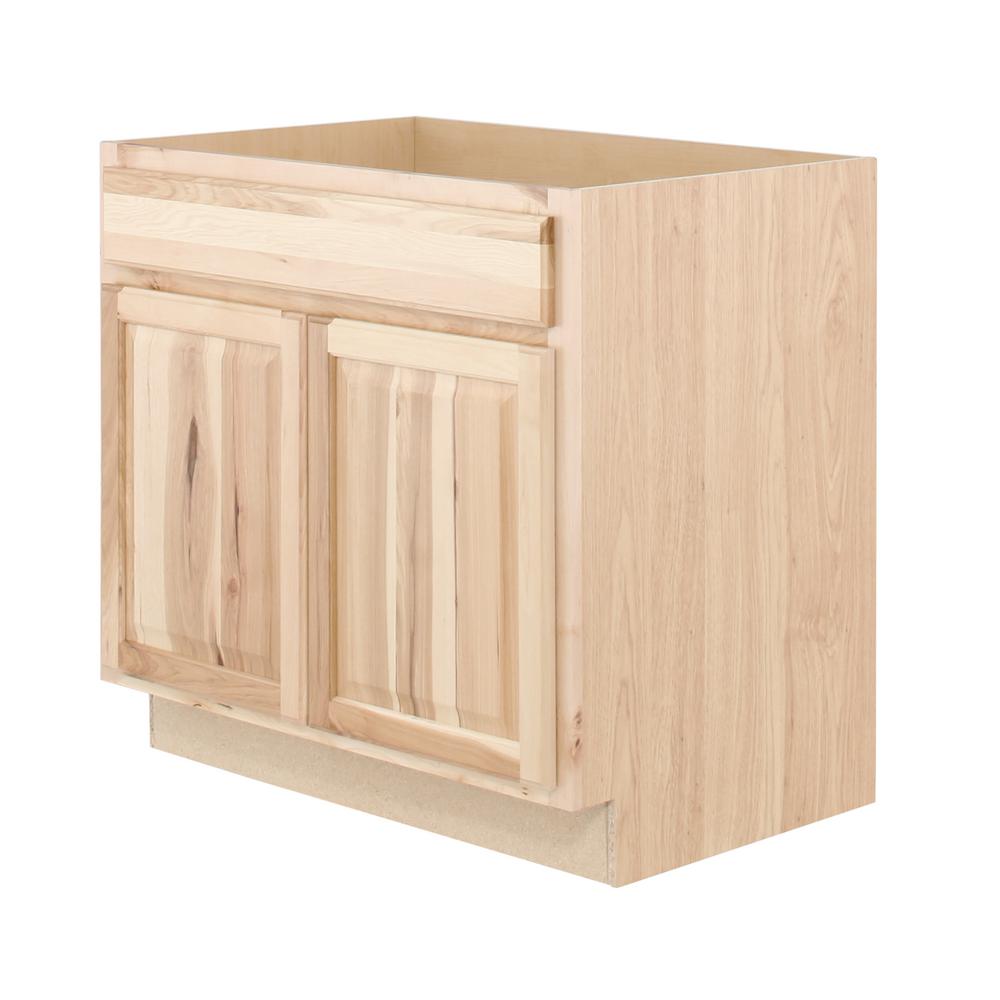 Hampton Bay Hampton Assembled 36x345x24 In Sink Base Kitchen Cabinet In Natural Hickory Ksb36 Nhk The Home Depot