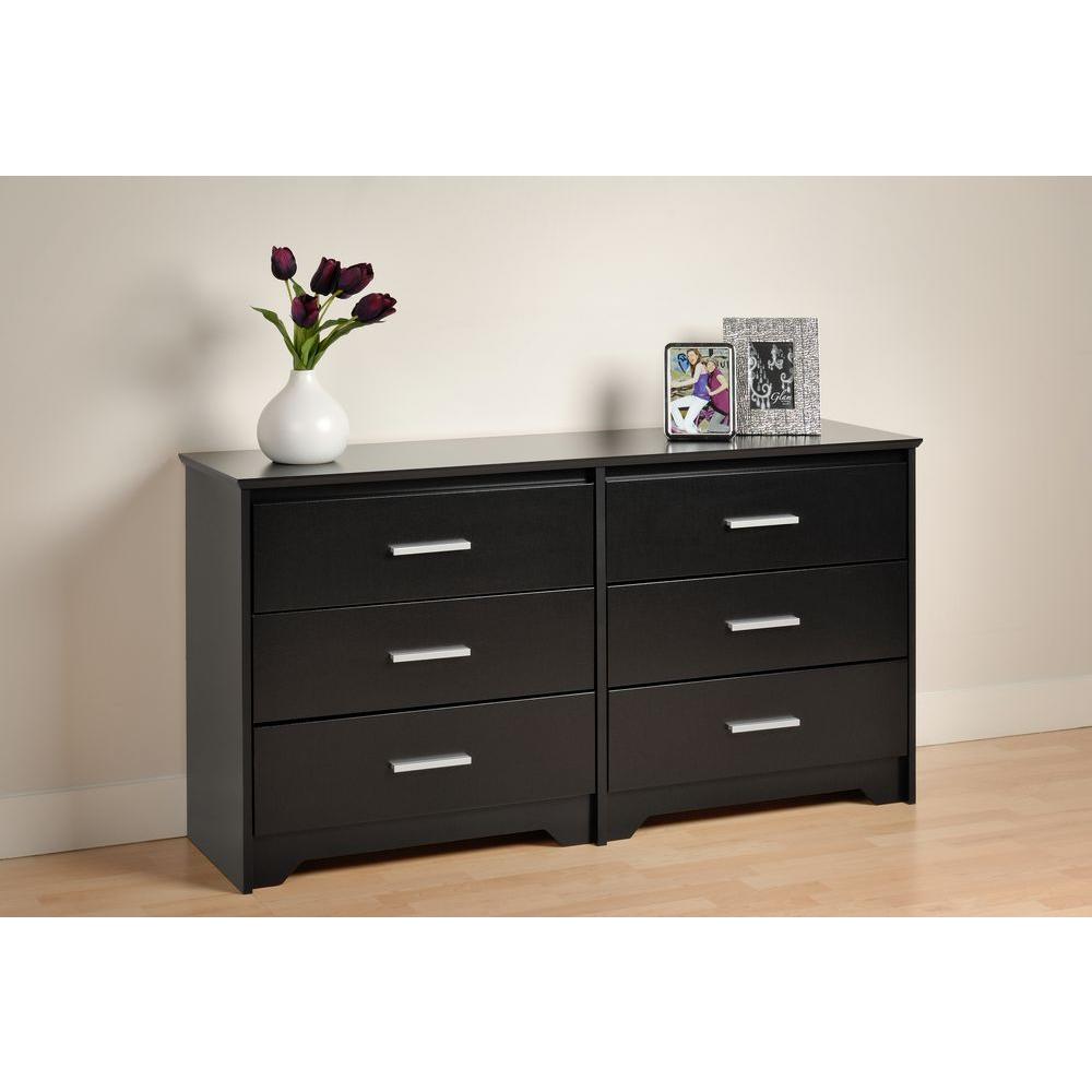 South Shore Step One 6Drawer Pure Black Dresser3107010 The Home Depot