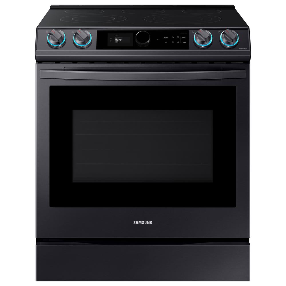 Samsung 6.3 cu. ft. Slide-In Electric Range with Air Fry Convection Samsung Black Stainless Steel Electric Range