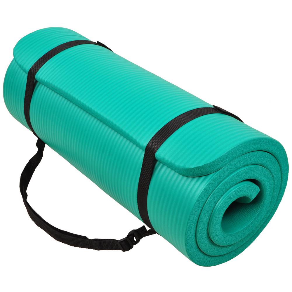 BalanceFrom GoCloud All-Purpose 1-Inch Extra Thick High Density Anti-Tear Exercise Yoga Mat with Carrying Strap