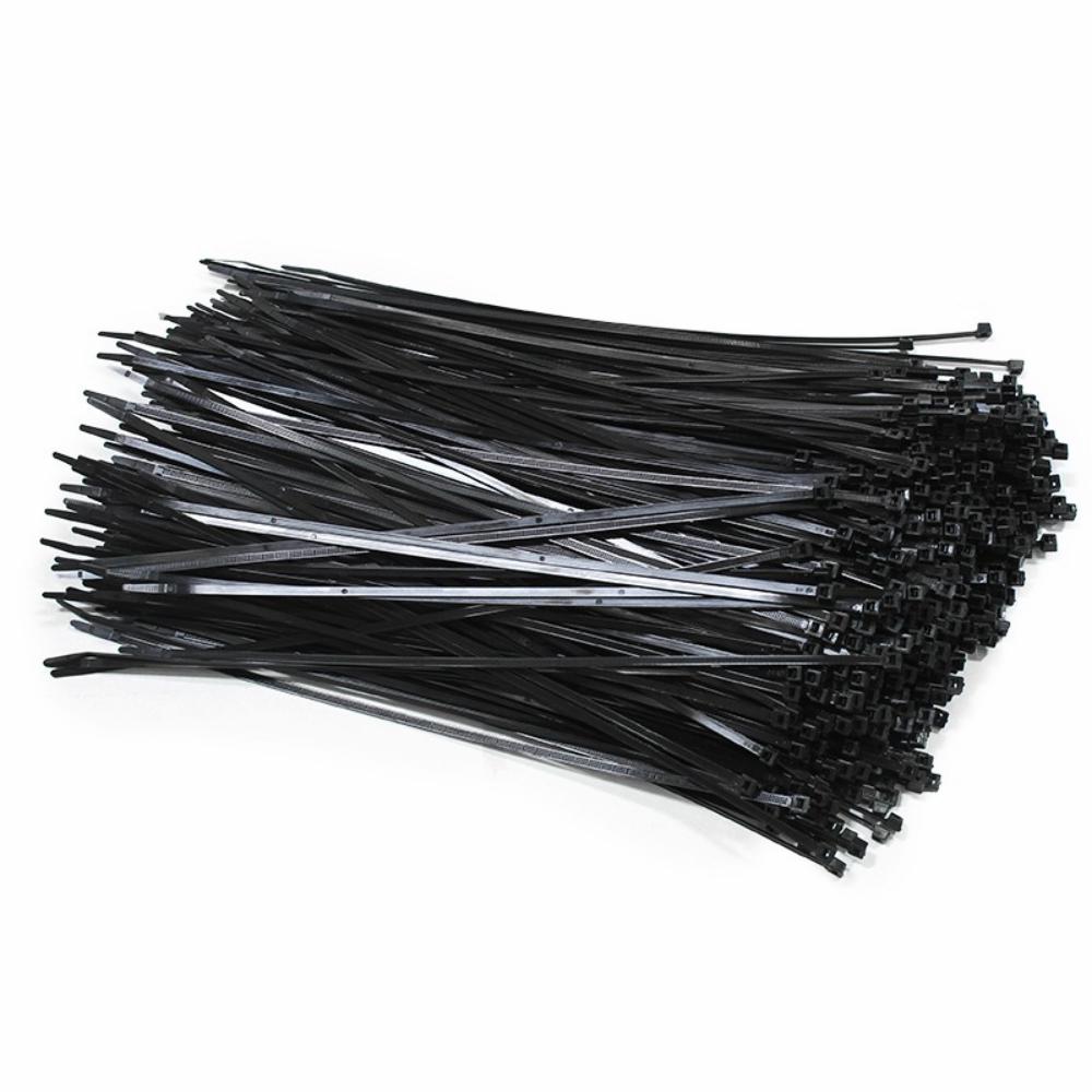 Stark 500Pieces 50 lbs. 15 in. UV Resistant Black Nylon Cable Wire Zip