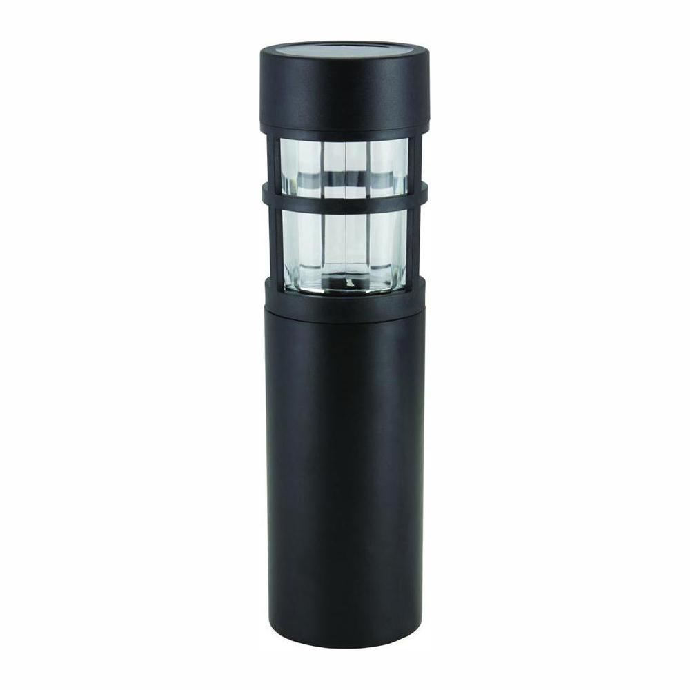 Solar Black Outdoor Integrated Led Bollard Landscape Path Light 6 Pack