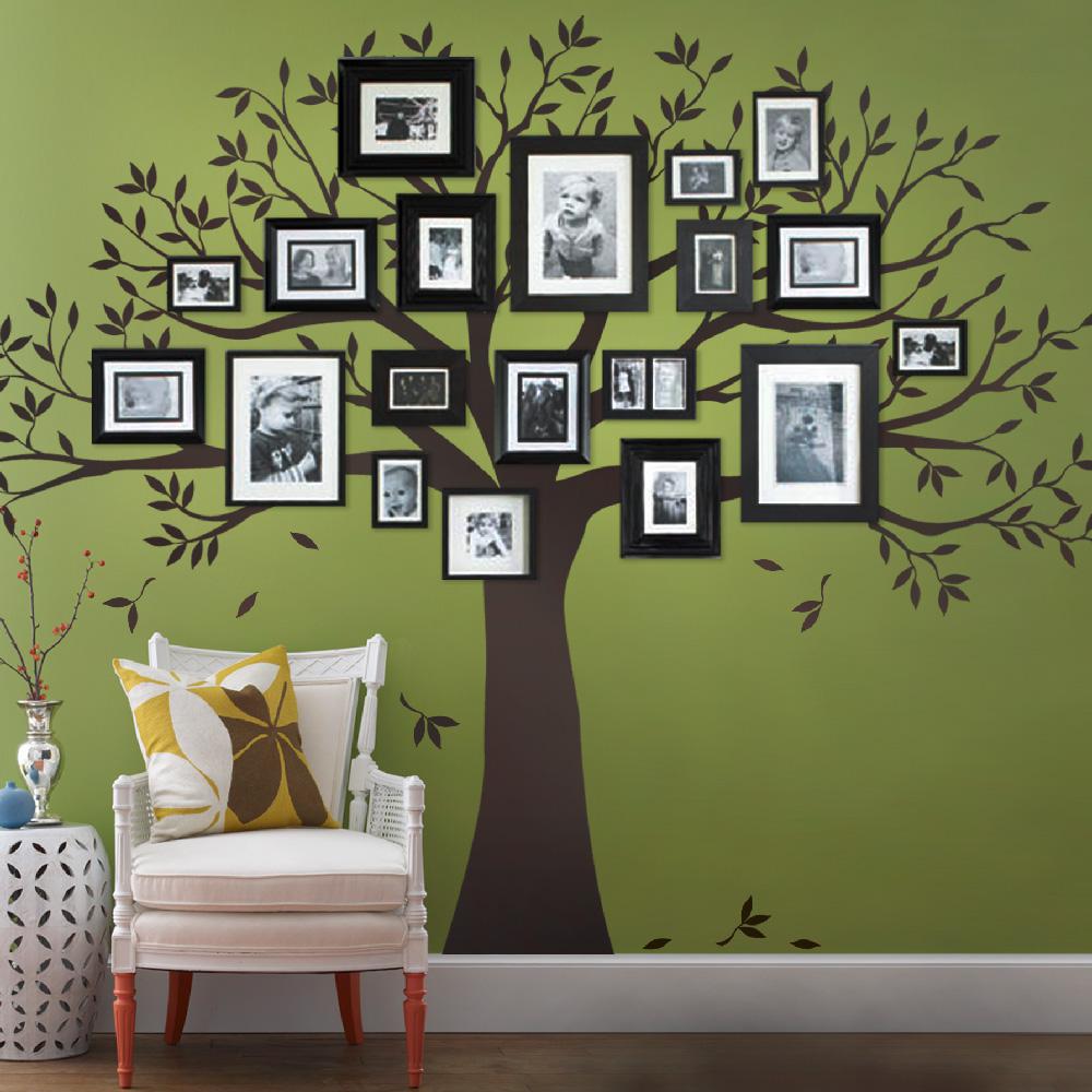 Family Tree Picture Frames Qty 7 frames ~ Wall or Window Decal