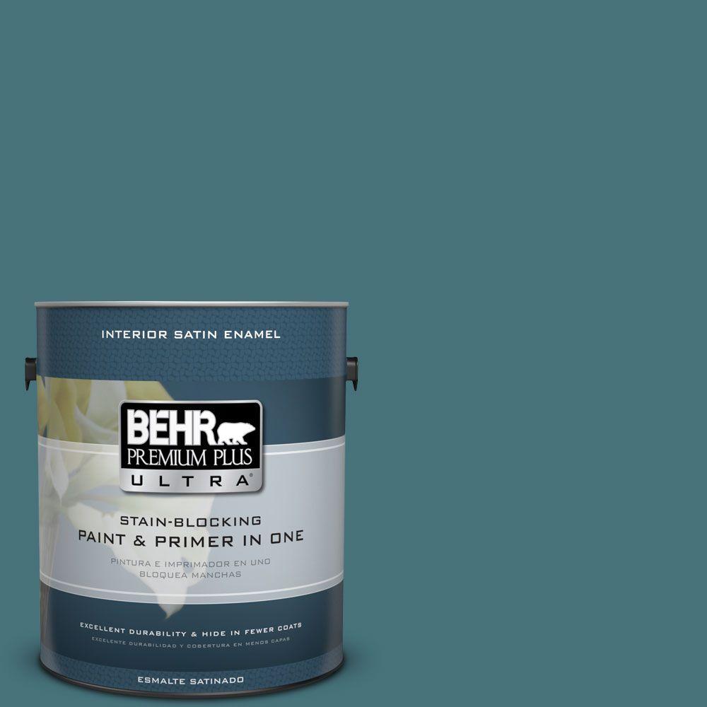 Behr Premium Plus Ultra 1 Gal Hdc Fl15 03 Blue Sage Satin Enamel Hdc Fl15 03 Blue Sage Satin