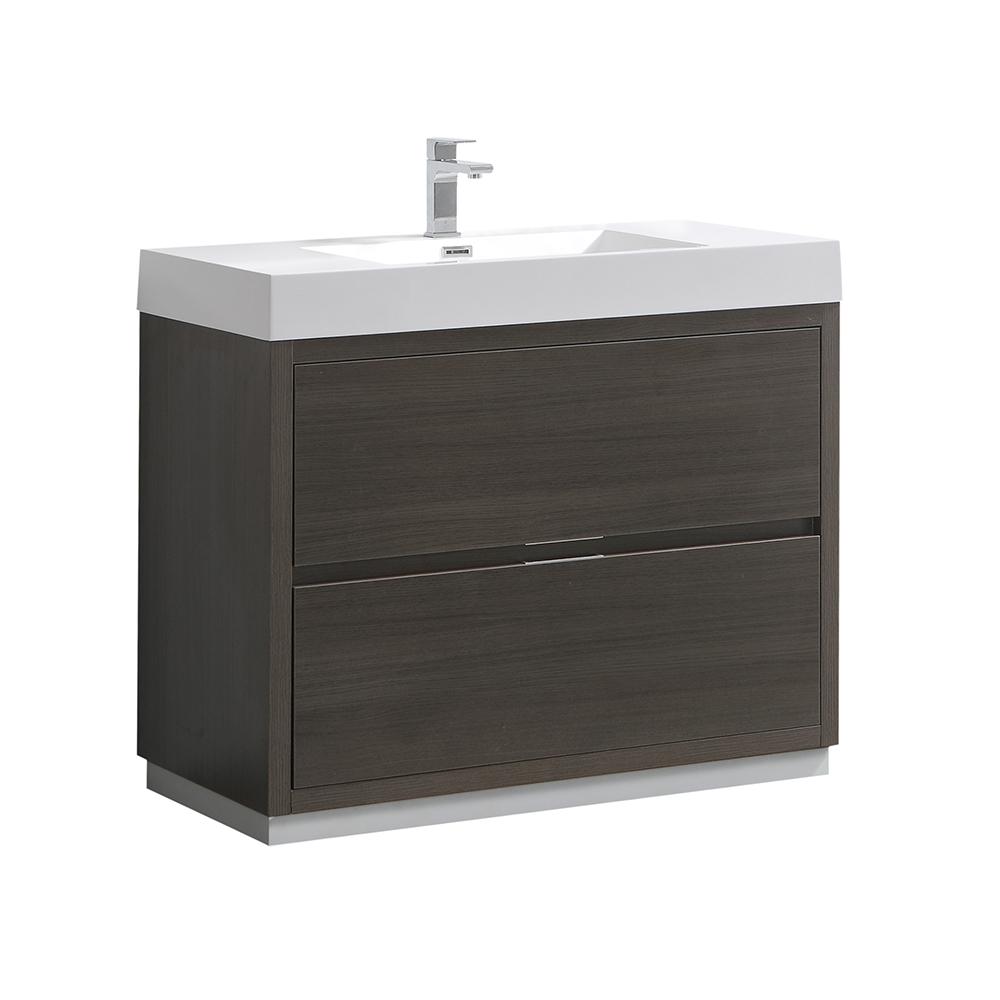 Fresca Valencia 40 In W Bathroom Vanity Gray Oak With Acrylic Bathroom Vanity In Gray Oak