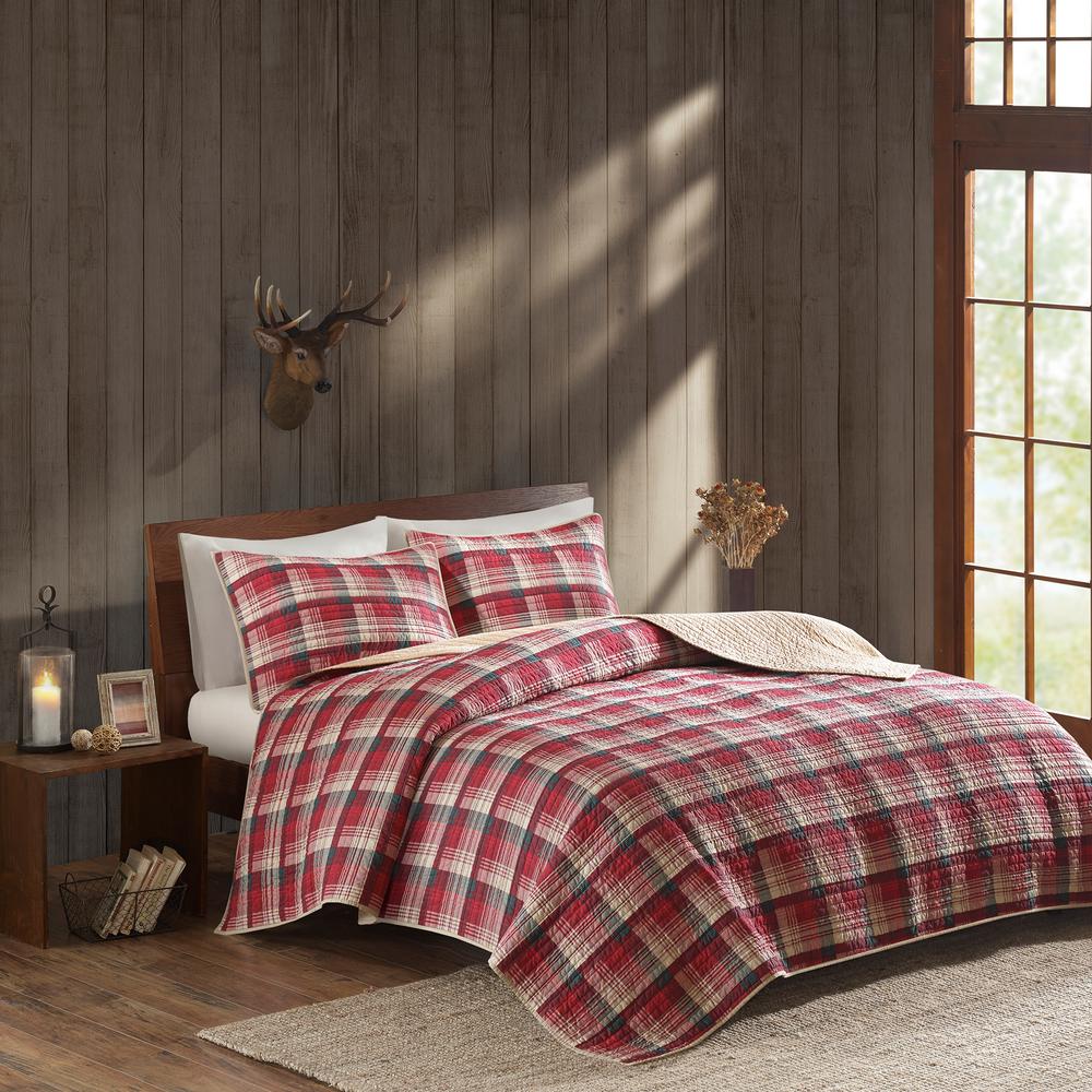 Woolrich Tasha 3 Piece Red King Cal King Quilt Mini Set Wr14 1786