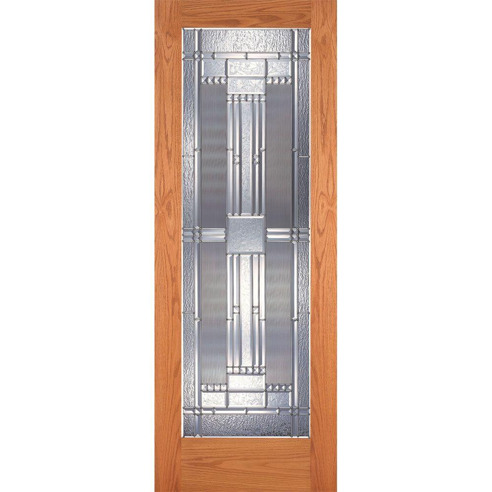 Feather River Doors 36 In X 80 1 Lite Unfinished Oak Preston 1 Lite Unfinished Oak Preston Zinc Woodgrain Interior Door Slab Om15013068z280 The Home Depot