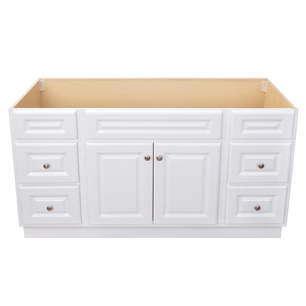 Glacier Bay Hampton 60 In W X 21 D 33 1 2 H Bathroom Vanity Cabinet Only White Hwh60dy The Home Depot - Home Depot Bathroom Vanity Cabinet Only