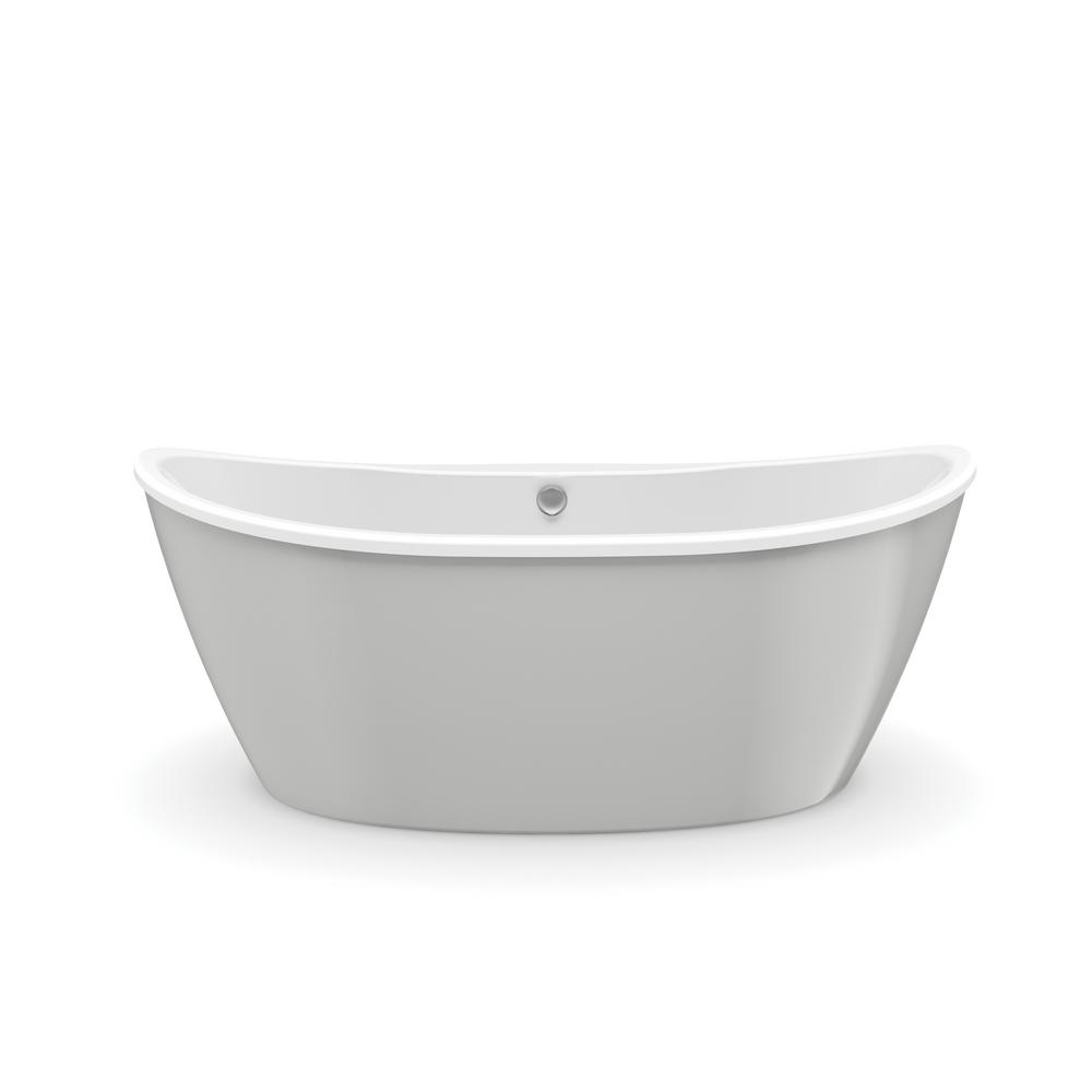MAAX Delsia 66 in. Fiberglass Center Drain NonWhirlpool Flatbottom Freestanding Bathtub in