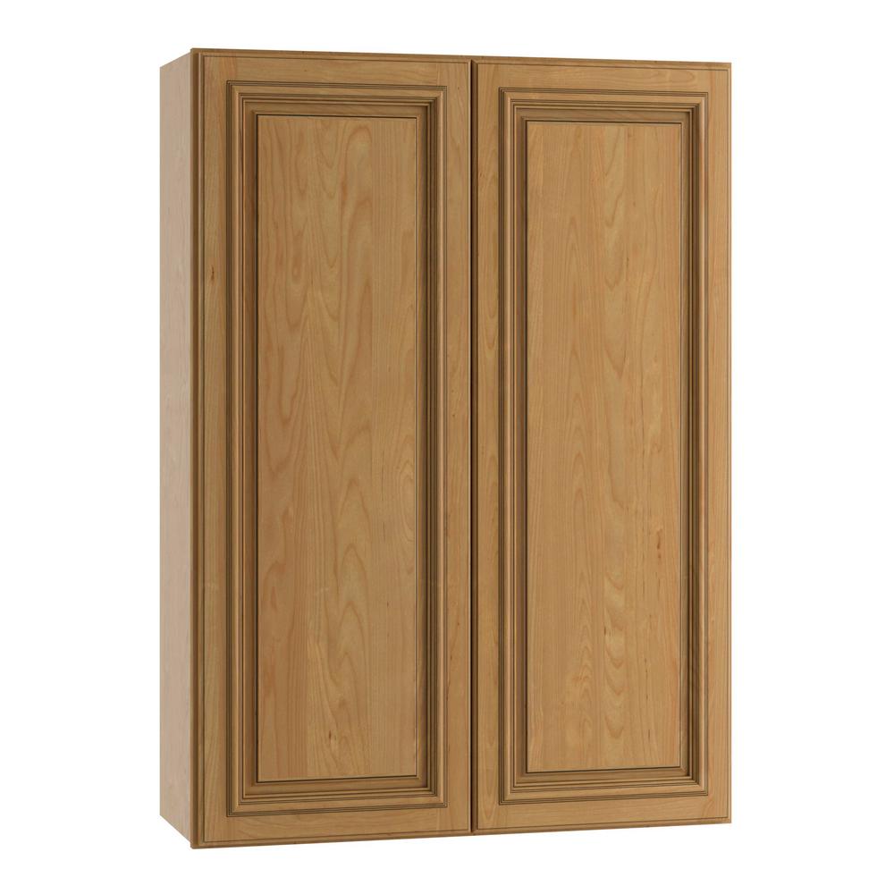 Home Decorators Collection Clevedon Assembled 27x42x12 In Double Double Door Wall Kitchen Cabinet In Toffee Glaze