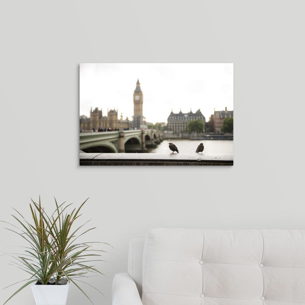 Greatbigcanvas Two Birds On River Thames Westminster London Uk - Big Canvas Wall Art Uk Greatbigcanvas Two Birds On River Thames Westminster London Uk - Big Canvas Wall Art Uk