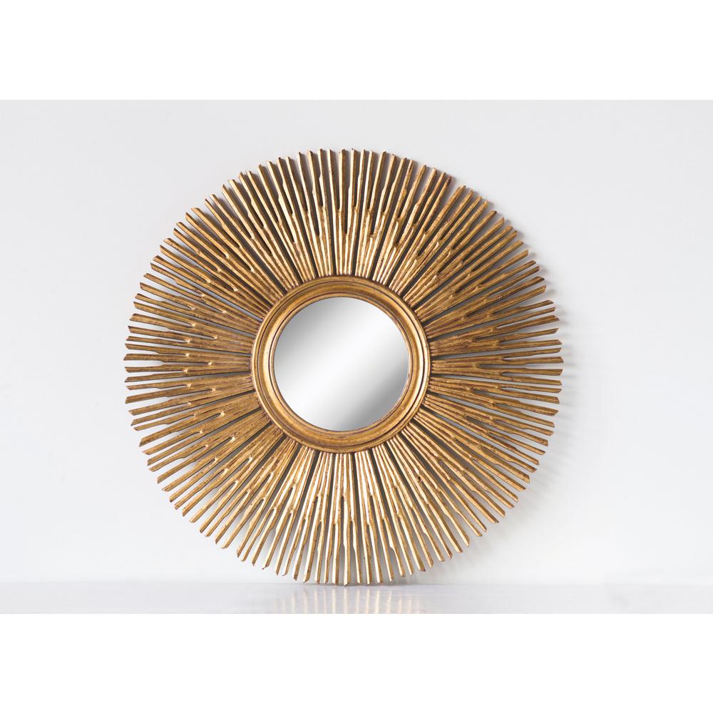Cau 35 5 In Gold Sunburst Wall Mirror