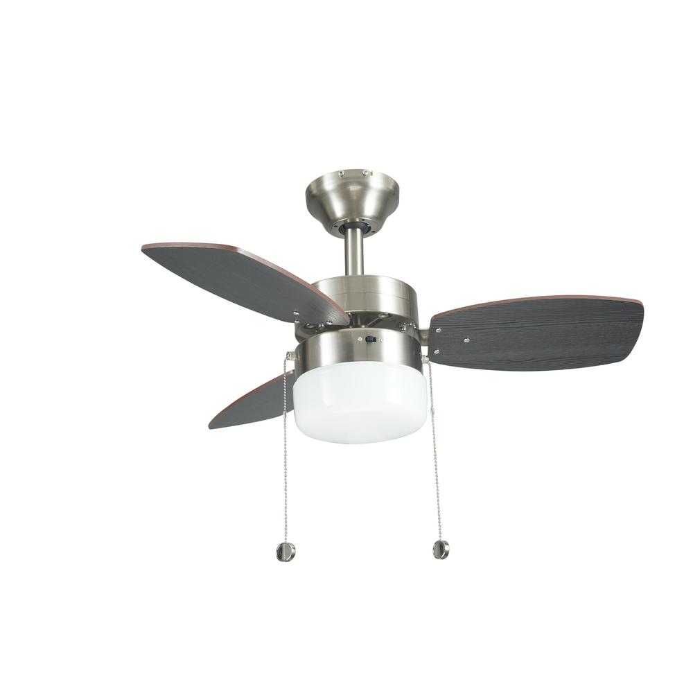 Triplicity 30 In Indoor Brushed Nickel Ceiling Fan With Light