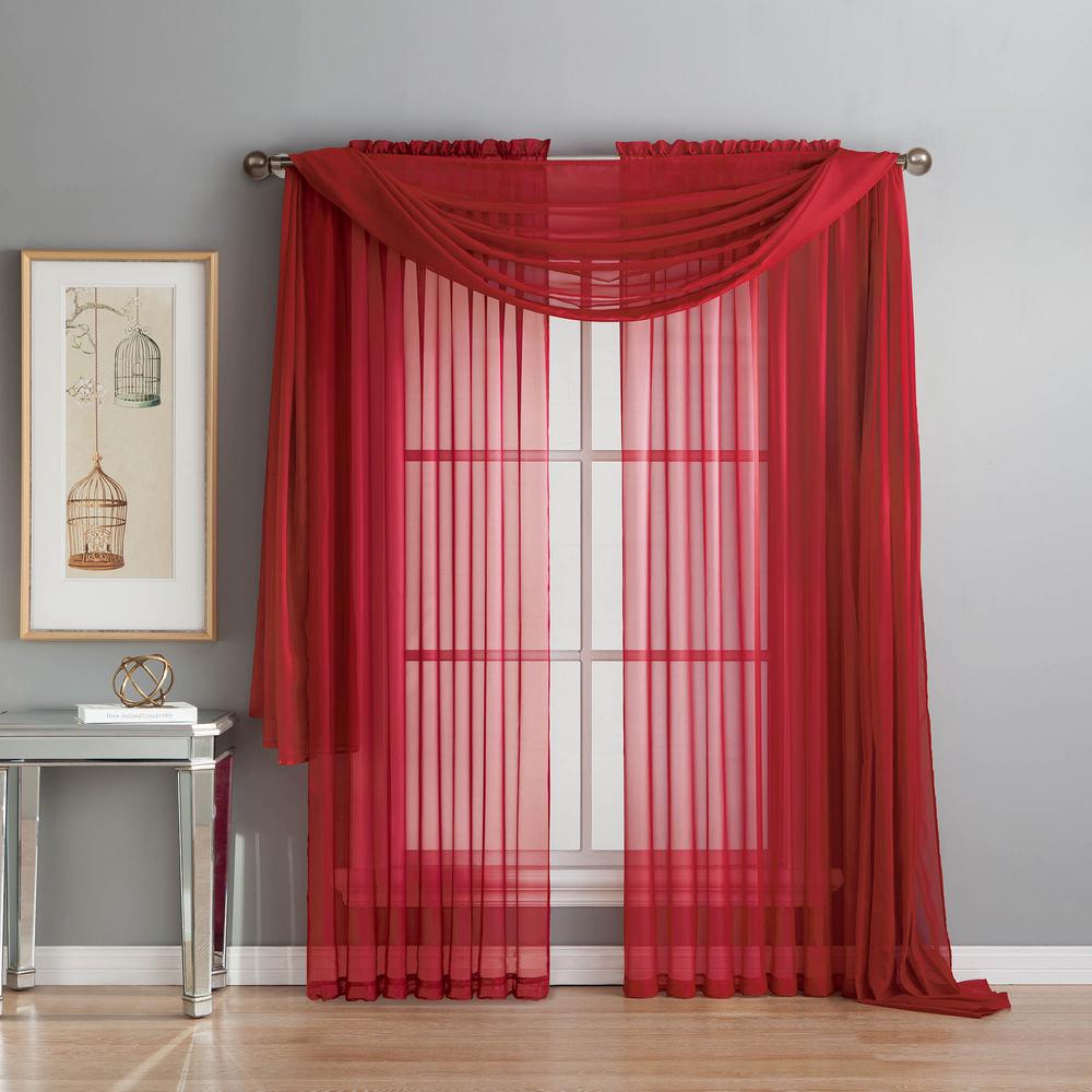 red scarf window treatment