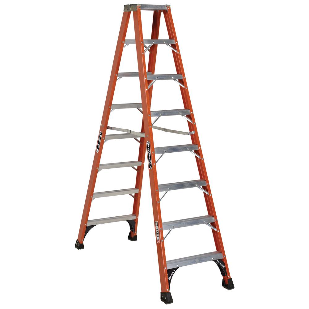 Louisville Ladder 8 ft. Fiberglass Twin Step Ladder with 