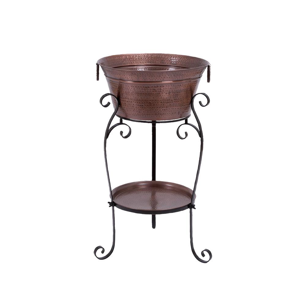 Litton Lane Copper Brown Aluminum Bucket Wine Cooler With Bottom