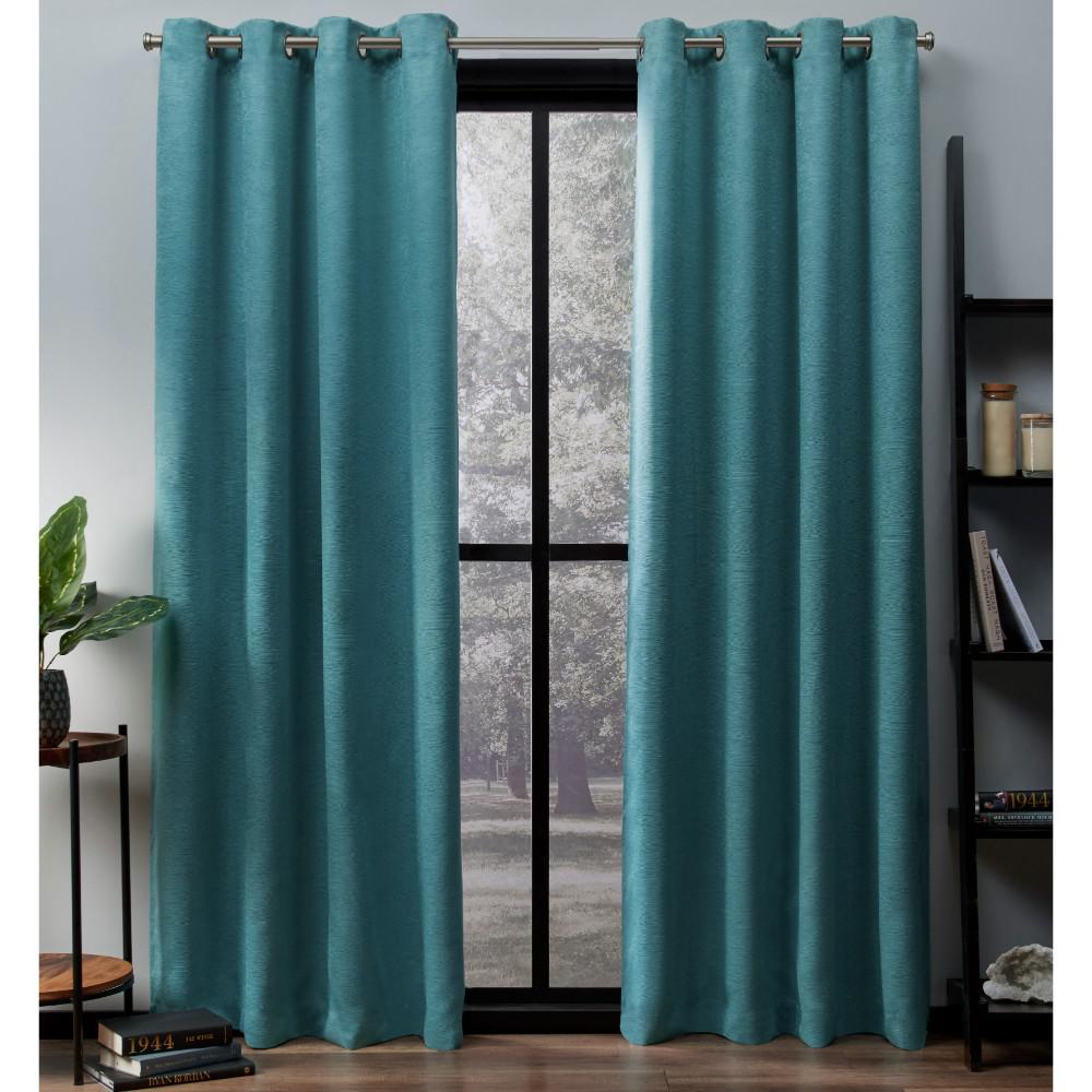 Oxford 52 in. W x 96 in. L Woven Blackout Grommet Top Curtain Panel in