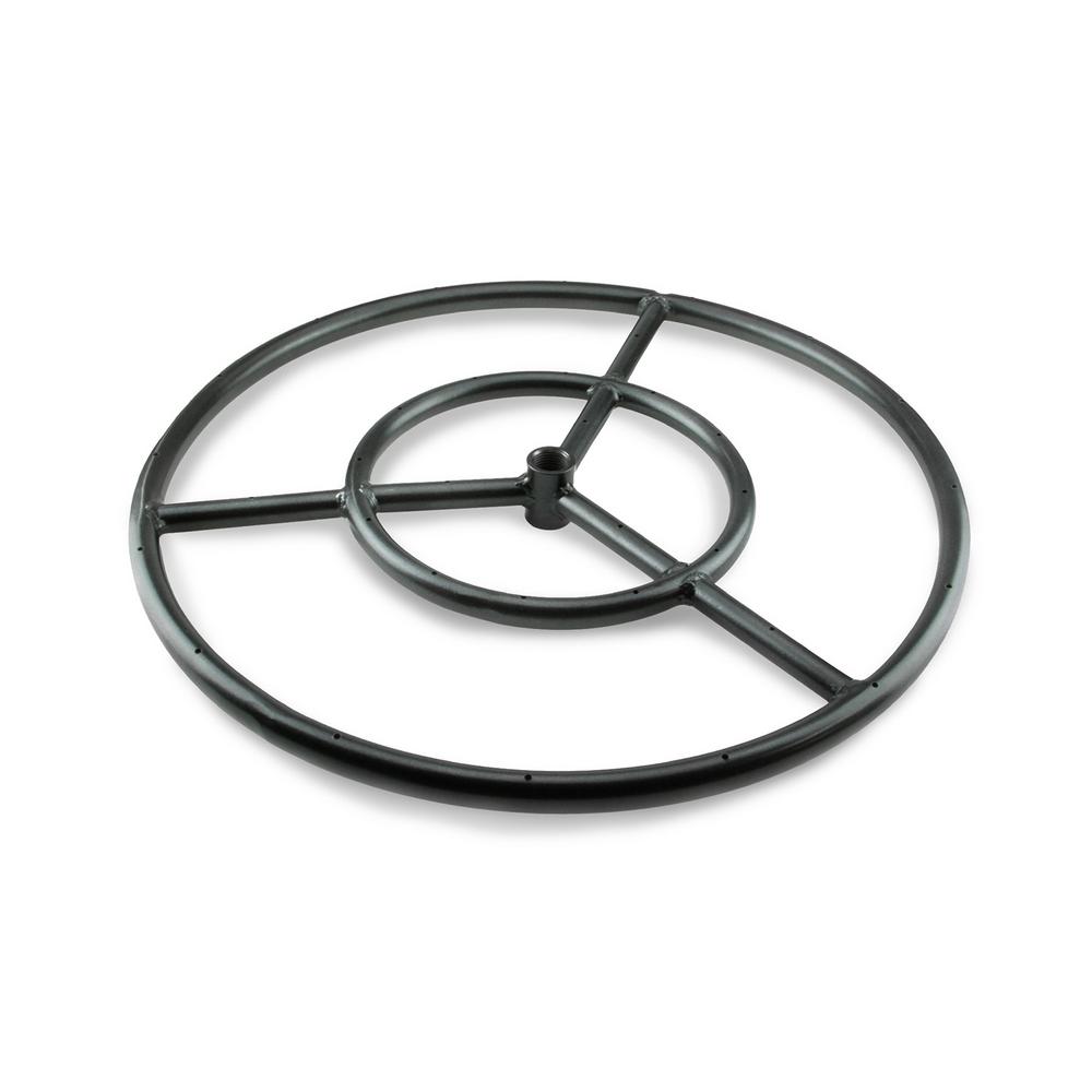 Fire Pit Essentials 12 In Black Steel Fire Ring Burner Bm12 The Home Depot