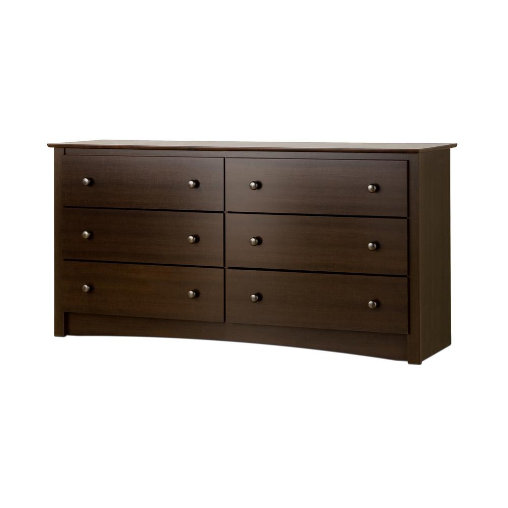 Prepac Fremont 6 Drawer Espresso Dresser Edc 6330 K The Home Depot