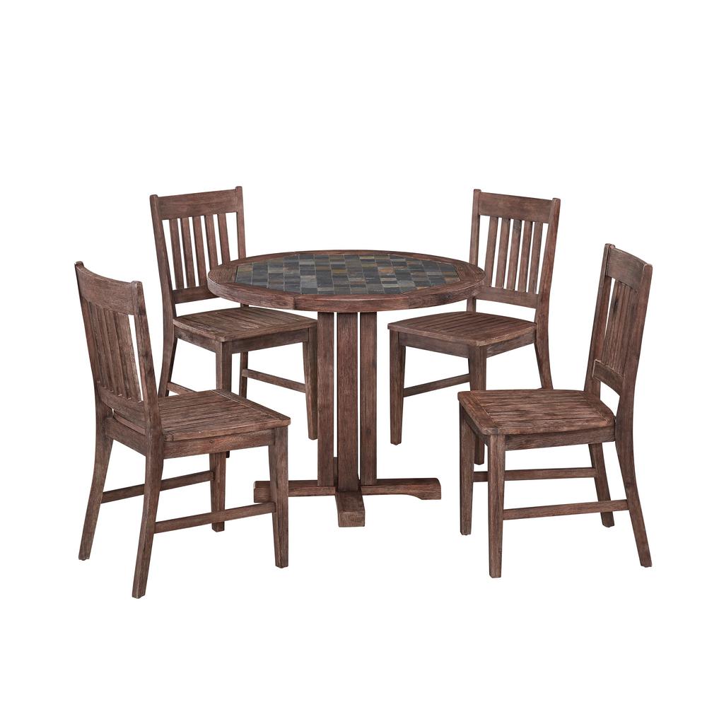 Martha Stewart Living Lake Adela Weathered Gray 5Piece AllWeather Patio Dining Set with Surf 