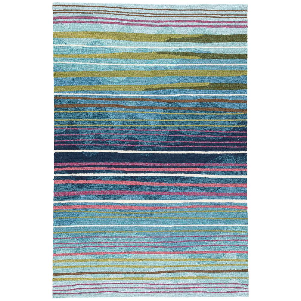 Jaipur Rugs Marine Blue 2 ft. x 3 ft. Stripe Indoor/Outdoor Area Rug