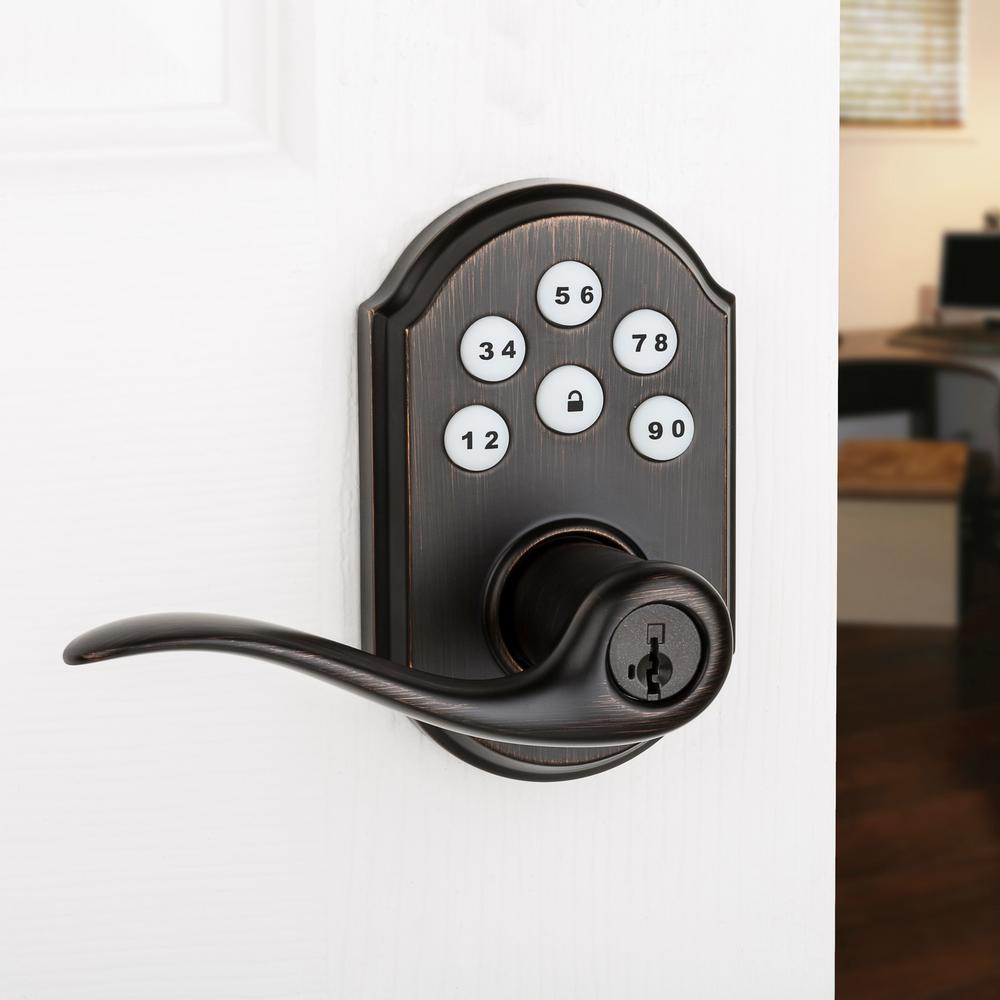 Kwikset Z Wave Smartcode Venetian Bronze Electronic Tustin Door