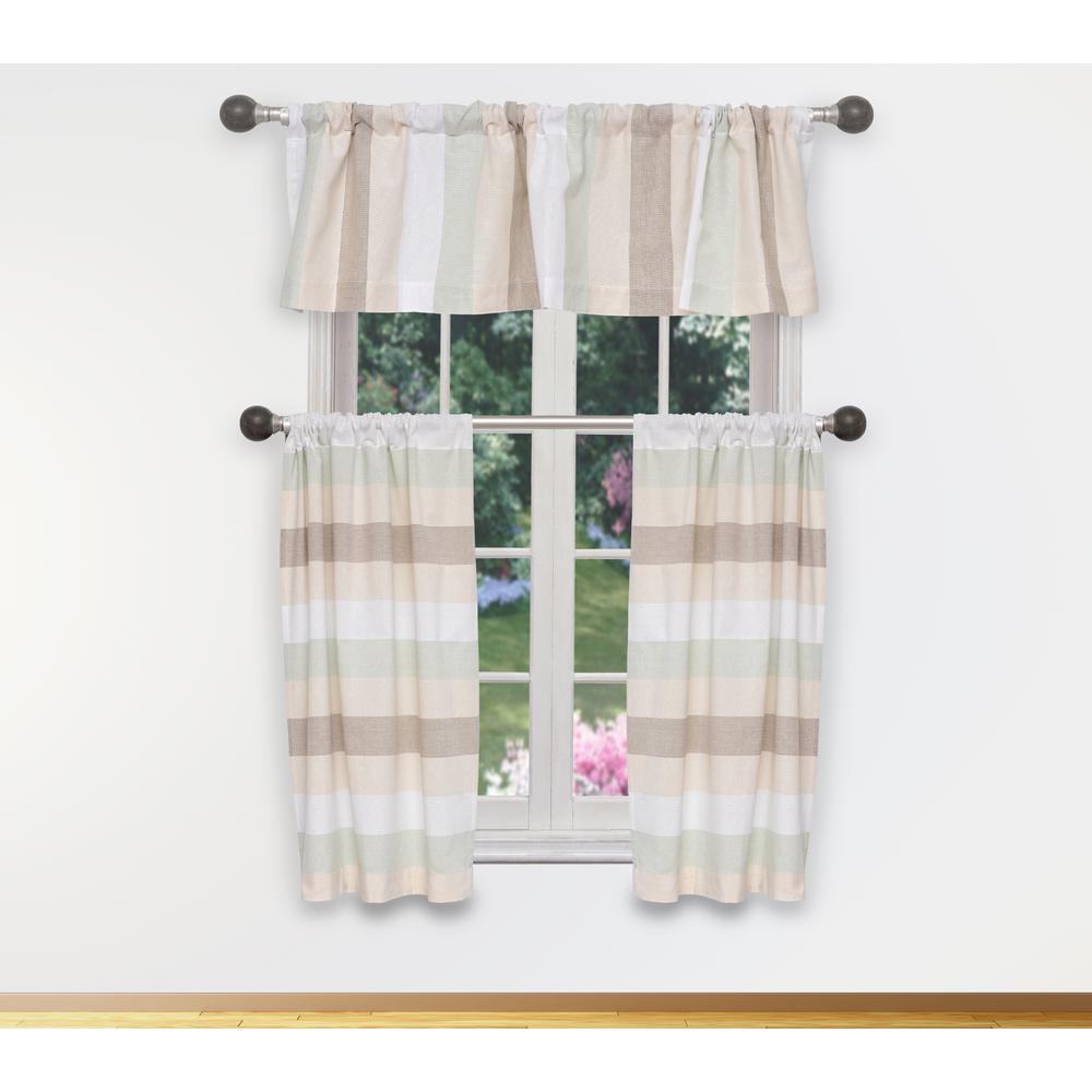 Duck River Helga Kitchen Valance In Light Teal Silver 15 In W X