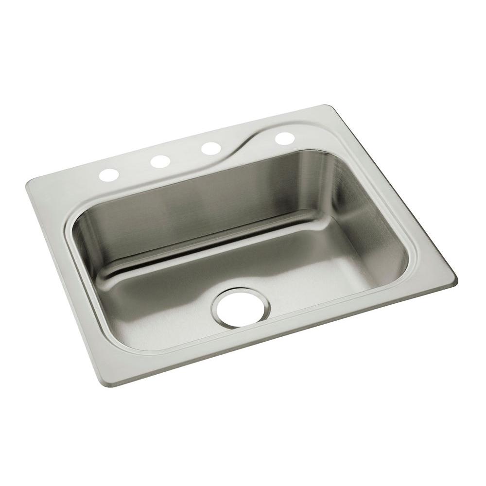 Sterling Southhaven Drop In Stainless Steel 22 In 4 Hole Single Bowl Kitchen Sink