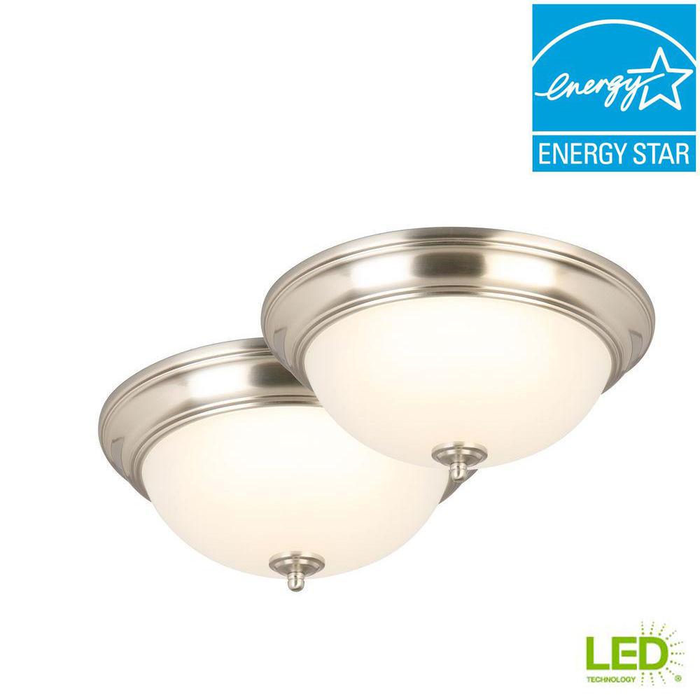 Commercial Electric 13 In 180 Watt Equivalent Brushed Nickel 180 Watt Equivalent Brushed Nickel