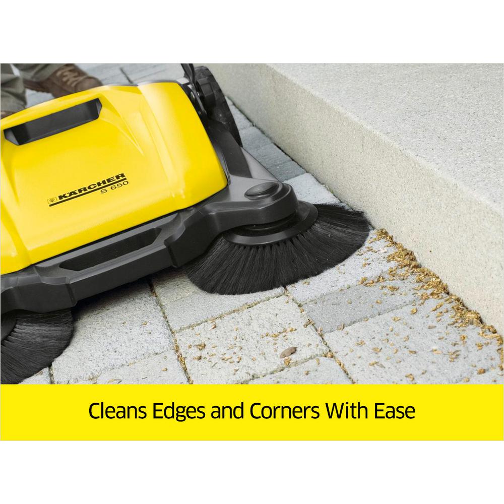 s650 outdoor push sweeper karcher floor yellow/black bare cleaning