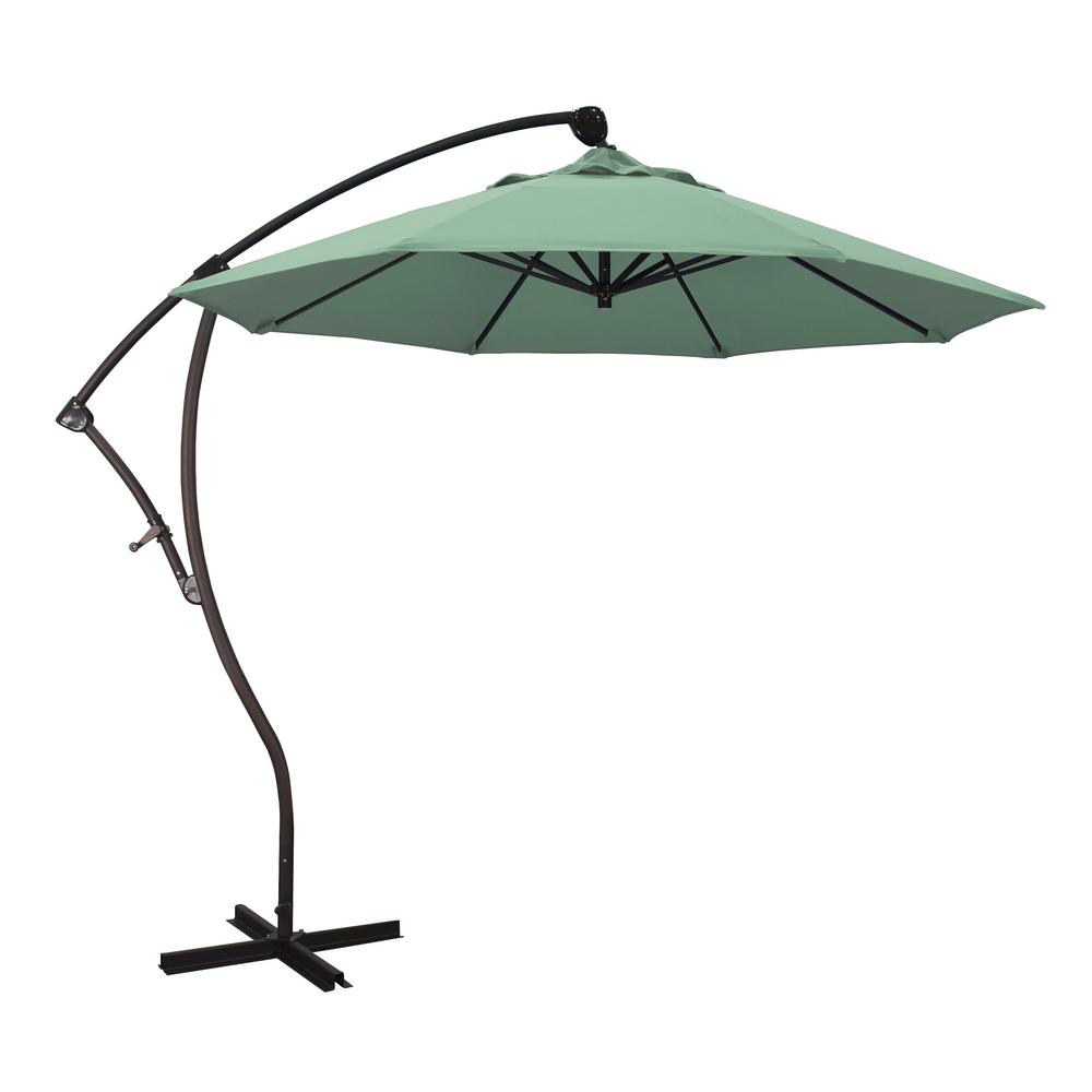 California Umbrella 9 Ft Bronze Aluminum Cantilever Patio Umbrella With Crank Open 360 Rotation In Spa Pacifica Ba908117 Sa13 The Home Depot