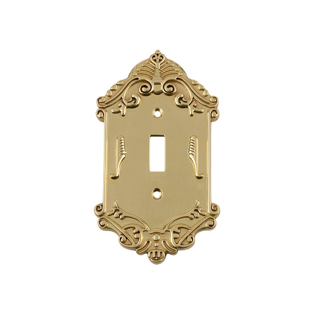 Nostalgic Warehouse Victorian Switch Plate with Single Toggle in Polished Brass719938 The