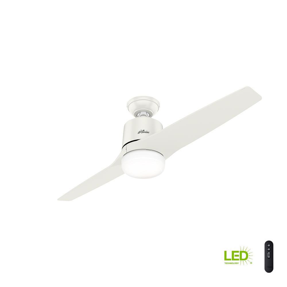 Hunter Leiva 54 In Led Indoor Fresh White Ceiling Fan With