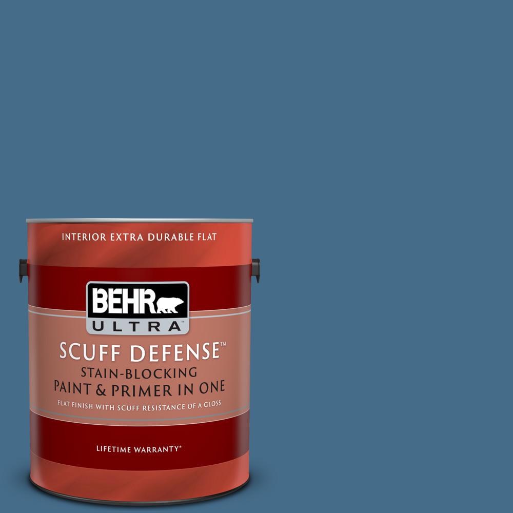 BEHR ULTRA 1 gal. #570D-6 Neptune Blue Extra Durable Flat Interior ...