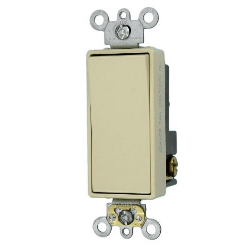 Leviton Decora Plus 20 Amp SinglePole Spec Grade Rocker Switch, Ivory