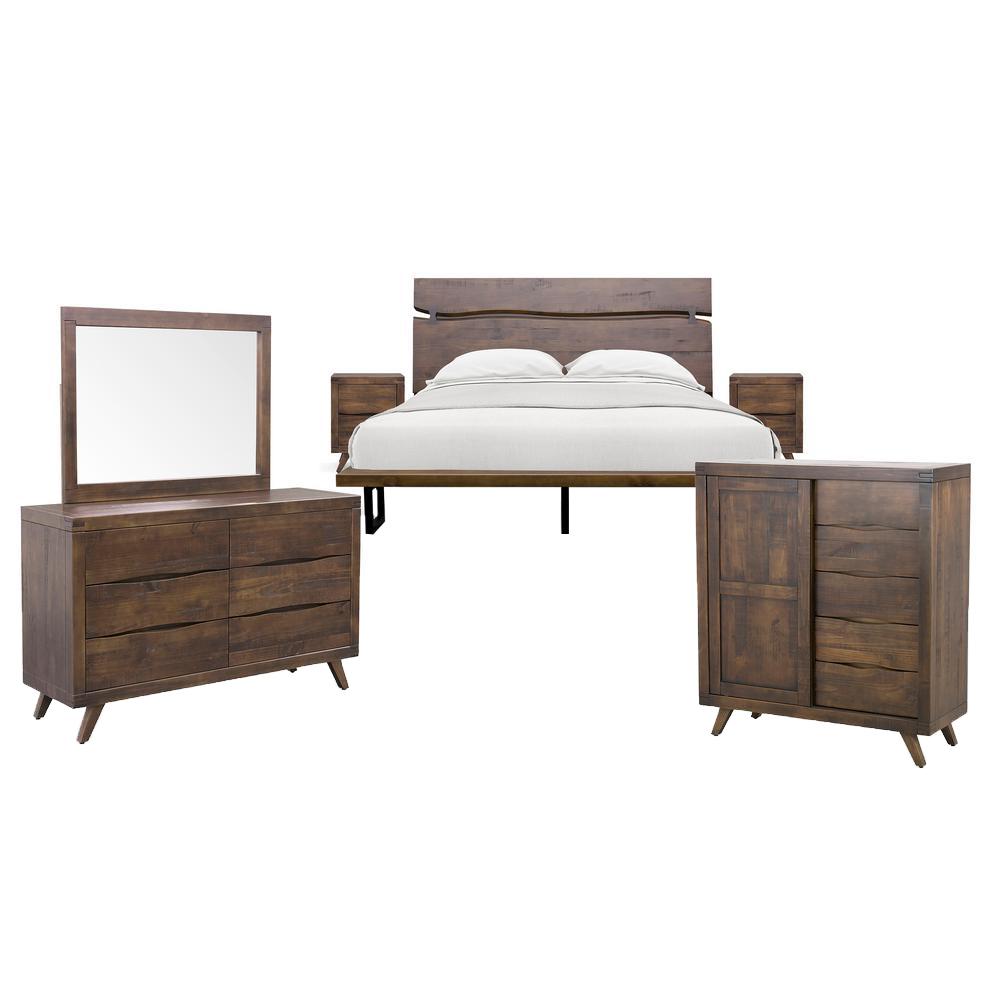 Steve Silver Pasco 6 Piece Distressed Cocoa King Bedroom Set As900k6pc The Home Depot