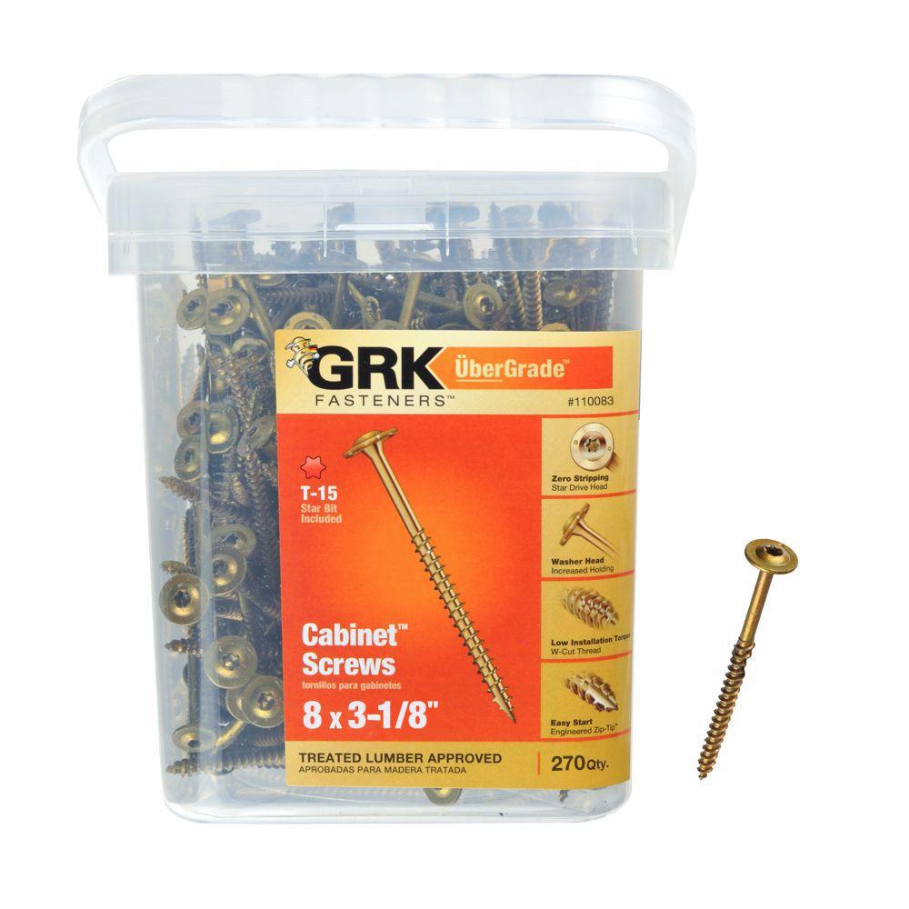 Grk Fasteners 8 In X 3 1 8 In Star Drive Washer Head Cabinet