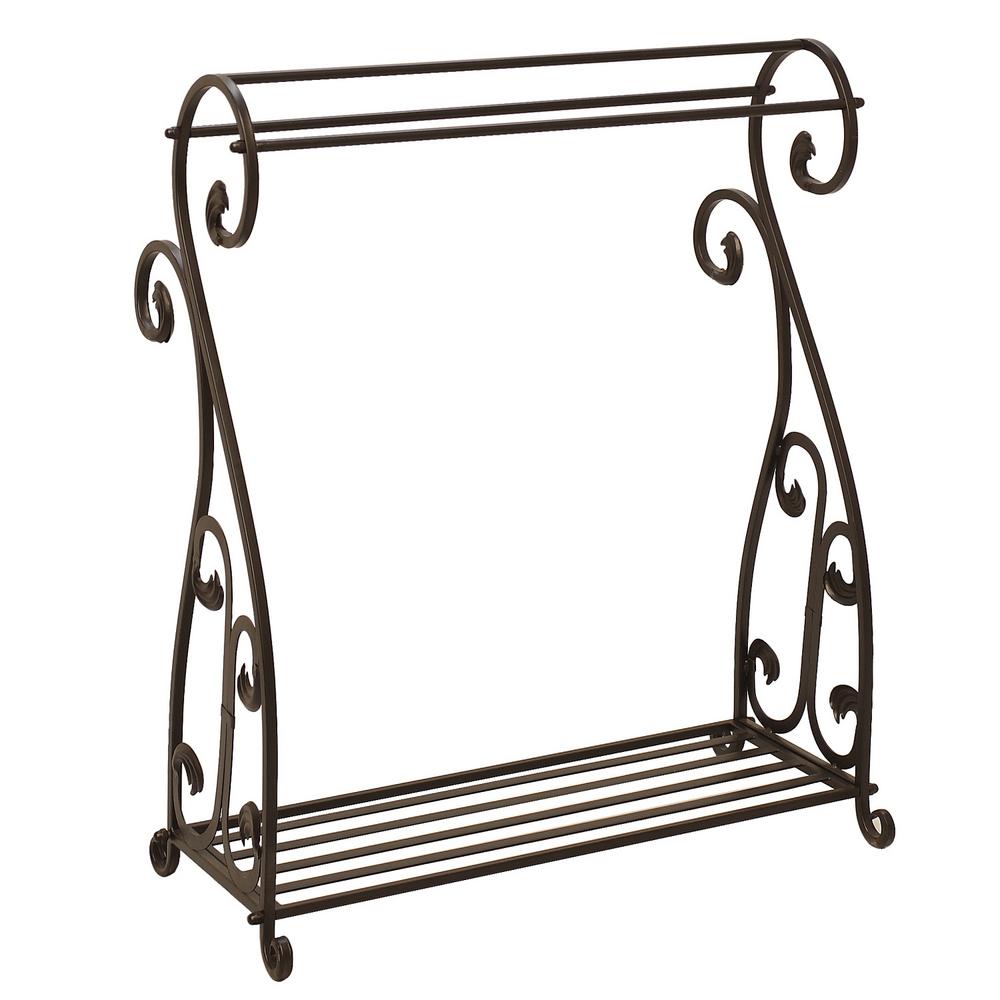 Ebony Scrolled Metal Quilt Rack4643 The Home Depot