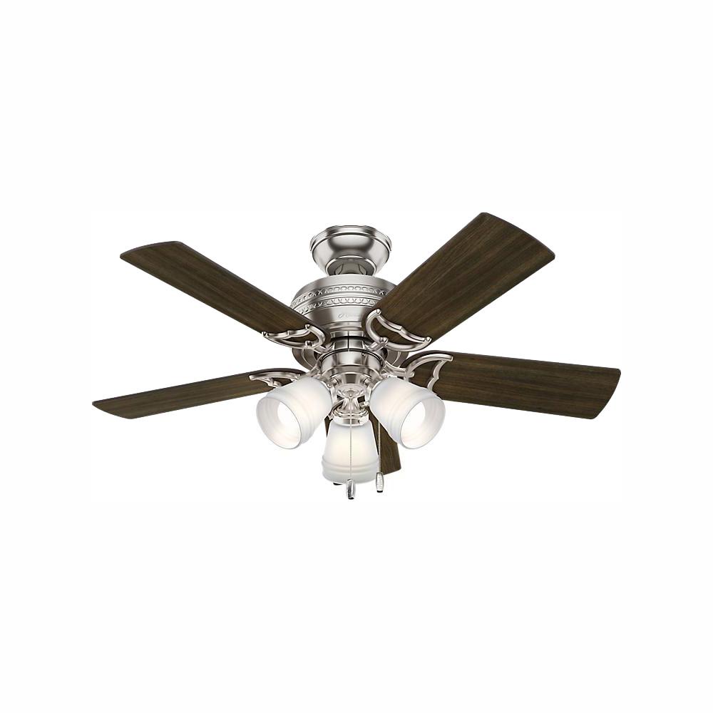 Hunter Prim 42 In Led 3 Light Indoor Premier Bronze Ceiling Fan Led 3 Light Indoor Brushed Nickel Ceiling Fan