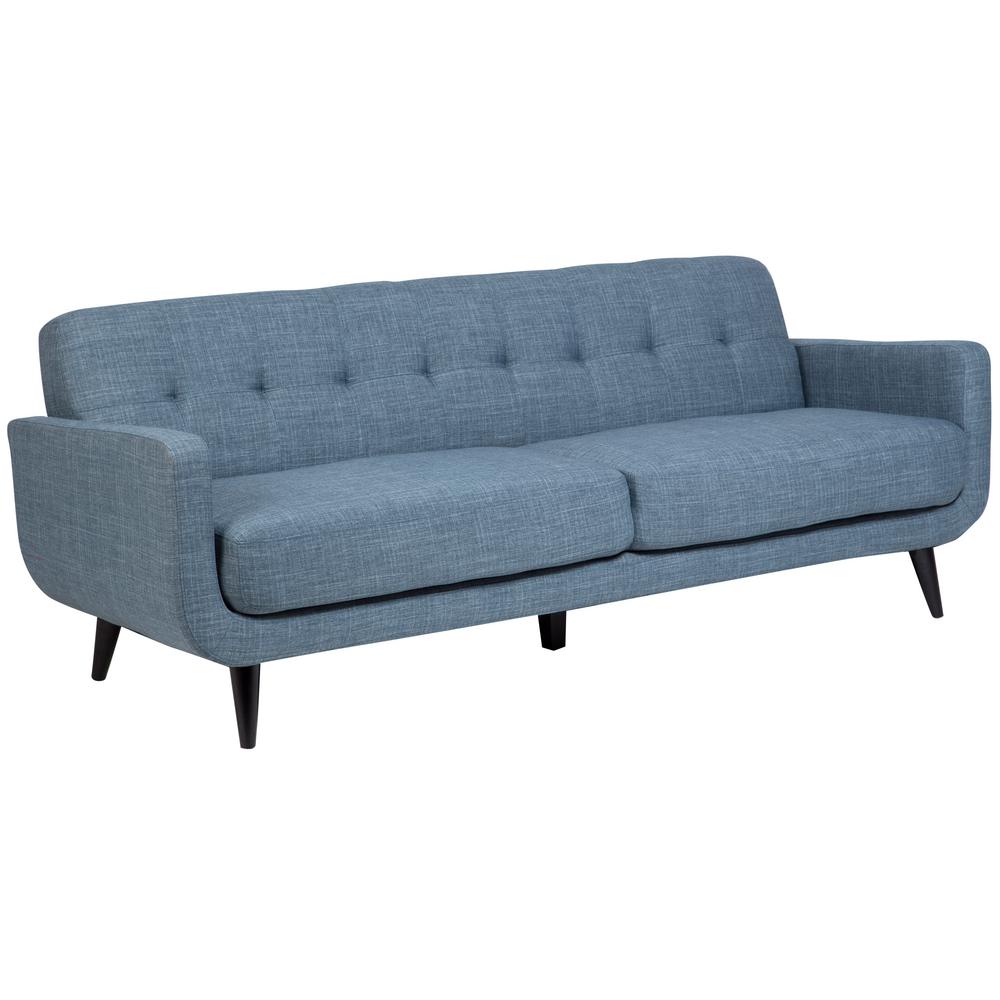 Blue Tufted Sofa Zara Fabric Tufted Sofa With Chrome Legs ...