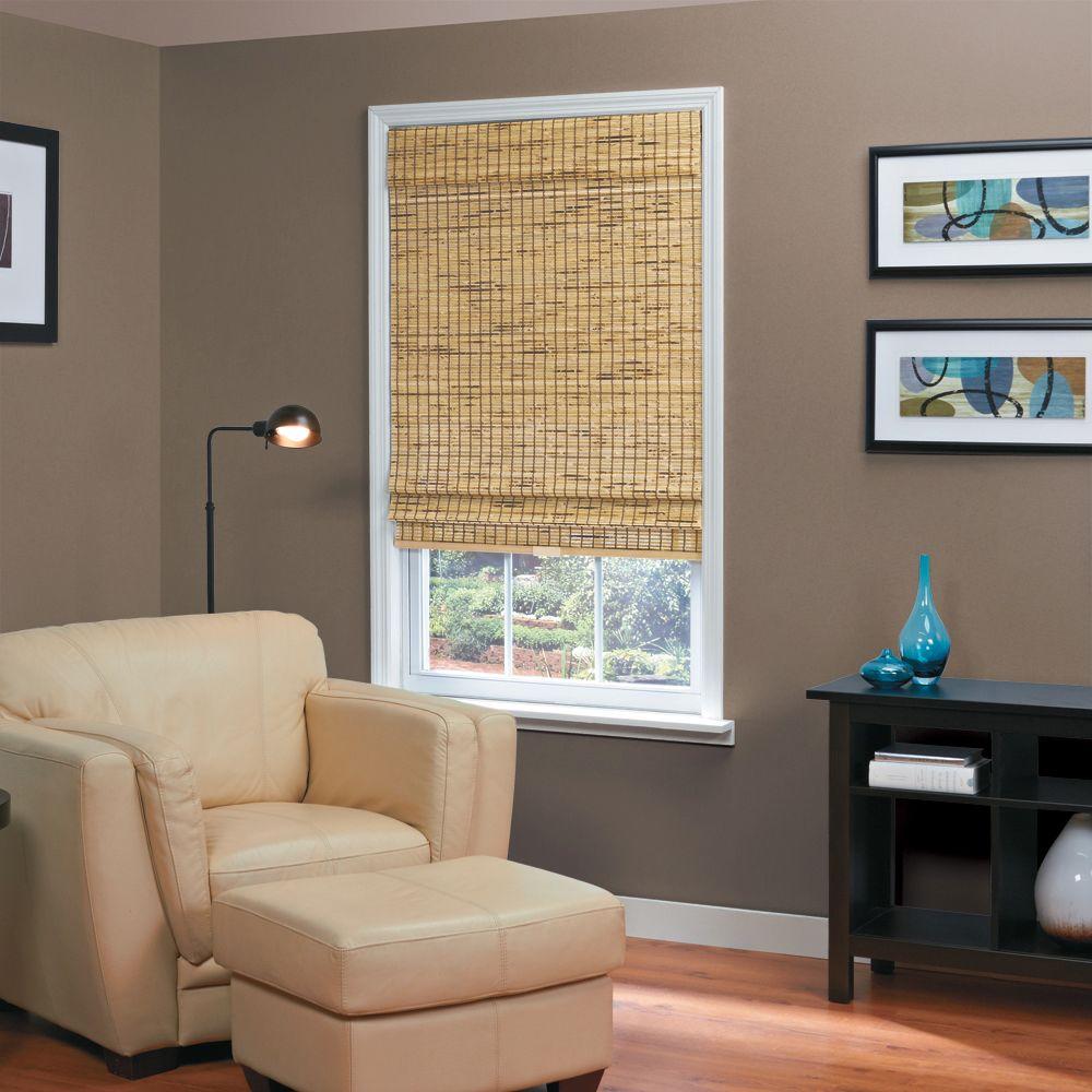 Home Basics Burnout Natural Woven Bamboo Cordless Roman Shade 31 This Review Is From Burnout Natural Woven Bamboo Cordless Roman Shade 33 In W X 64 L