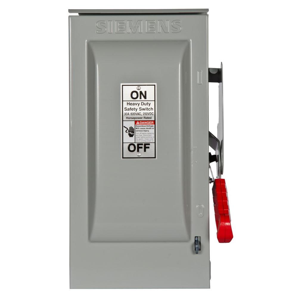 Eaton 30 Amp 3 Pole Fusible NEMA 3R General Duty Safety SwitchDH361NRK