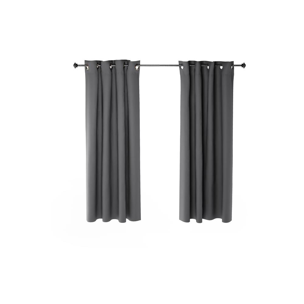 Furinno Collins Polyester Blackout Curtain In Dark Grey 52 In X