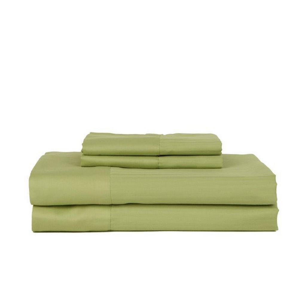 PERTHSHIRE Perthshire Platinum 4Piece Celery Striped 340 Thread Count