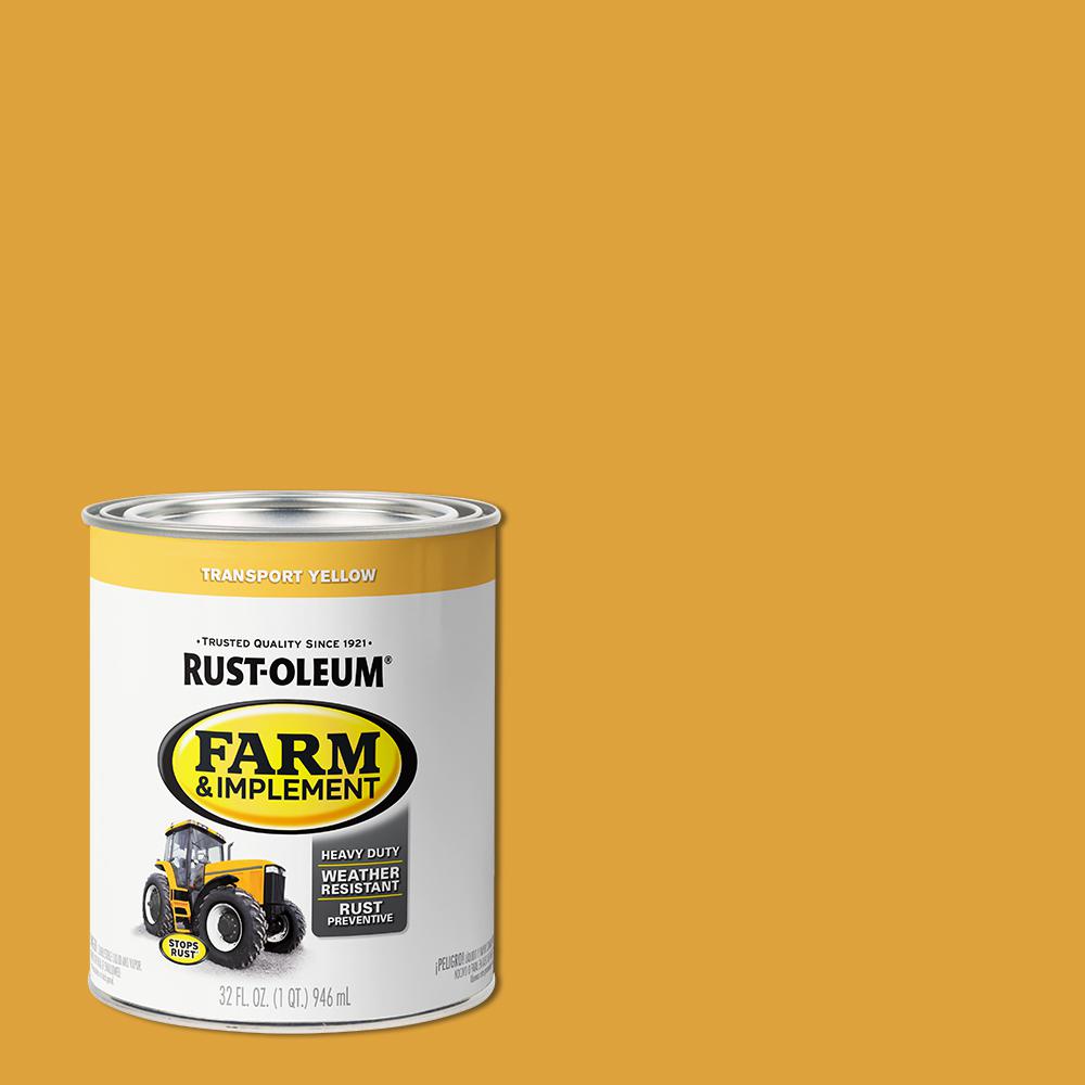 Rust-Oleum 1 qt. Farm Equipment Transport Yellow Enamel Paint (2-Pack ...