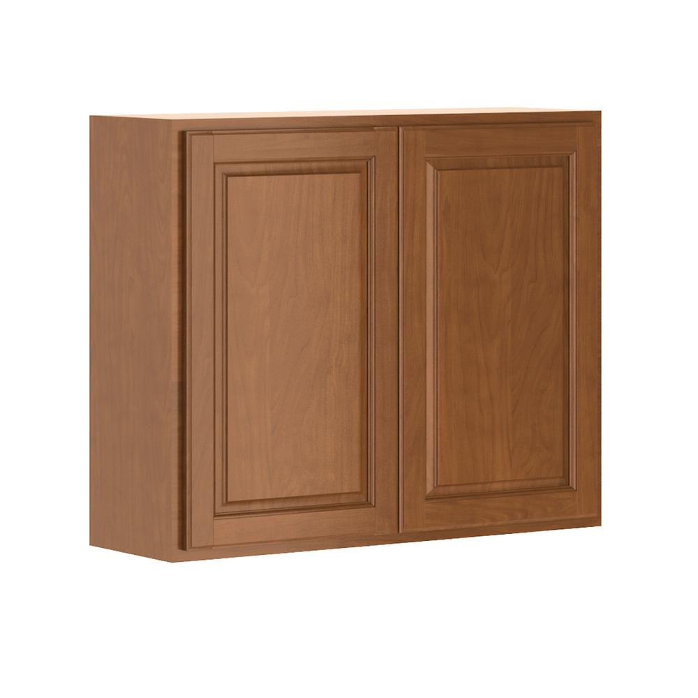 Hampton Bay Madison Assembled 36x30x12 In Wall Cabinet In Chestnut Brown W3630 Mcog Bath The Madison Chestnut Collection Evokes The Allure