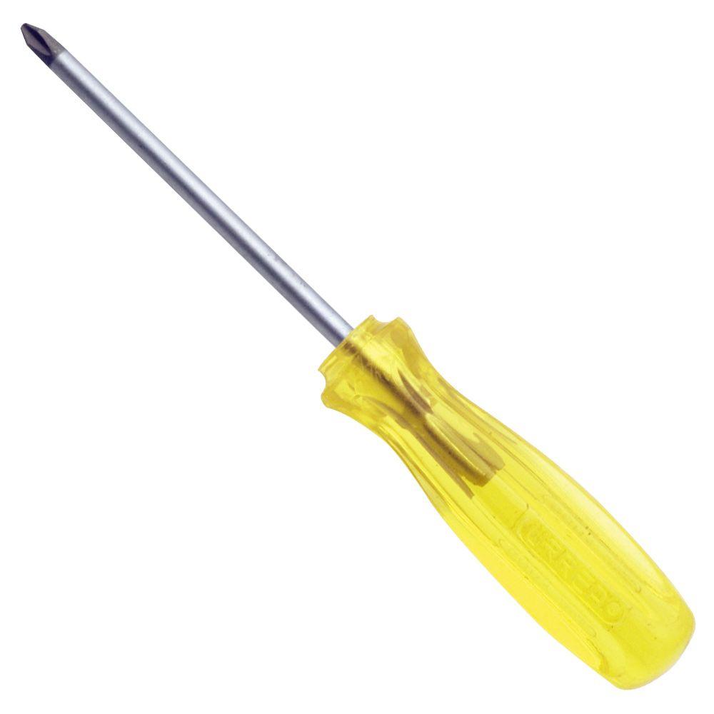 URREA 8 in. Long Round Shank Phillips Tip Amber Handle Screwdriver9683